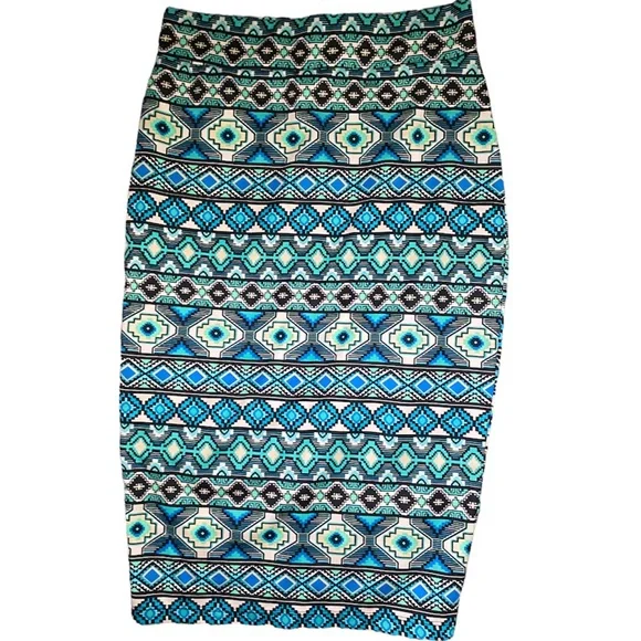 Aztec Print Pencil Skirt - Picture 1 of 2